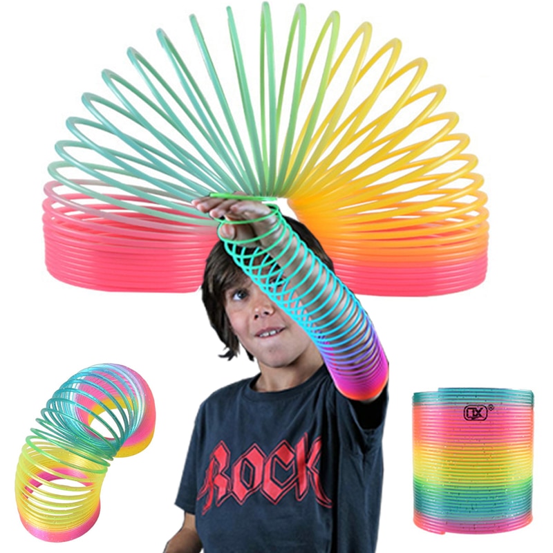 Big Size Spiral Game Rainbow Crazy Spring Antistress Slinky Toy For Children Funny Outdoor Kids Party Favors Goodies Gift 2