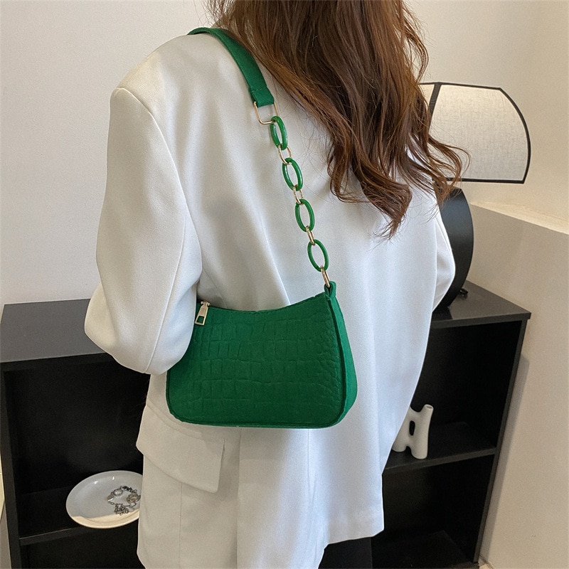 Fashion Felt Shoulder Bags for Women Women's Subaxillary Bag Design Advanced Texture Armpit Handbags Purses Crescent Saddle Bag 1