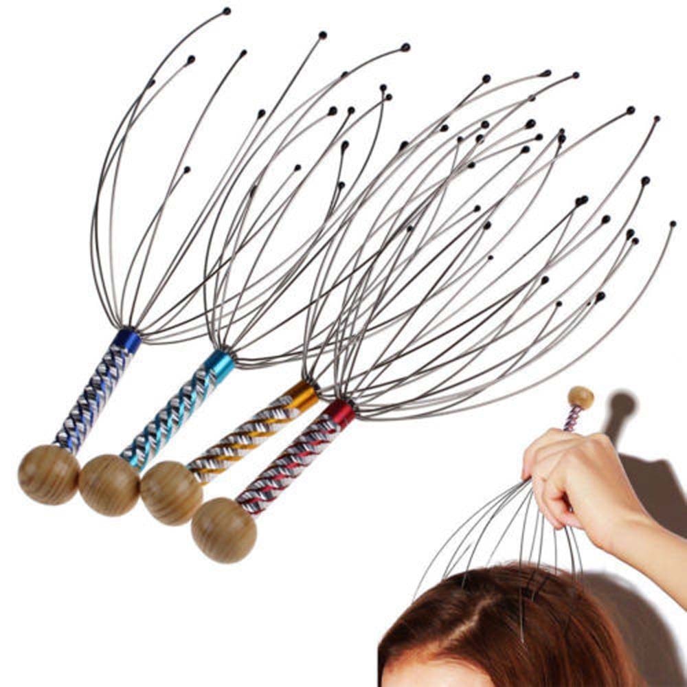 Head Relax Massager Hair Held SPA Scalp Neck Stress Relief Massage Release Head Physician Steel Ball Massager 2