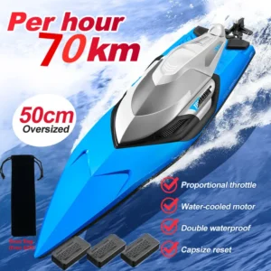 Racing High Speed RC Boat Capsized Reset Dual Waterproof Smart Alarm Remote Control Boat Speedboat 1