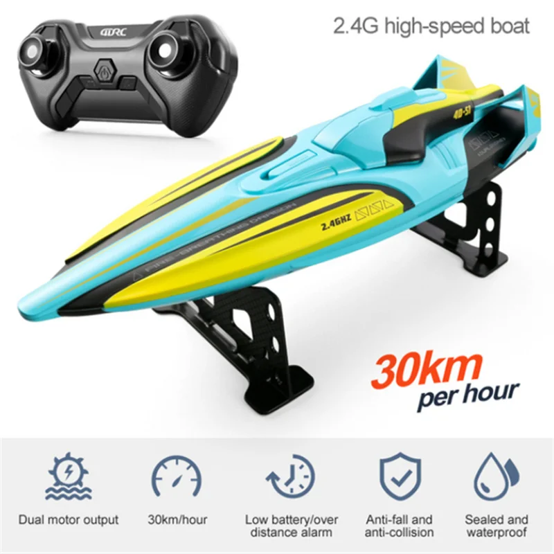 Promotion RC Boat High Speed Racing Boat 2.4G Speedboat Remote Control Ship OutdoorWater Game Toys Children Birthday Gifts S1 4