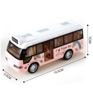 School Bus Toys Cars Die Cast Metal Little Cars City Bus With Sound And Light Up Friction Powered Cars Play Toys Gift For Kids 2